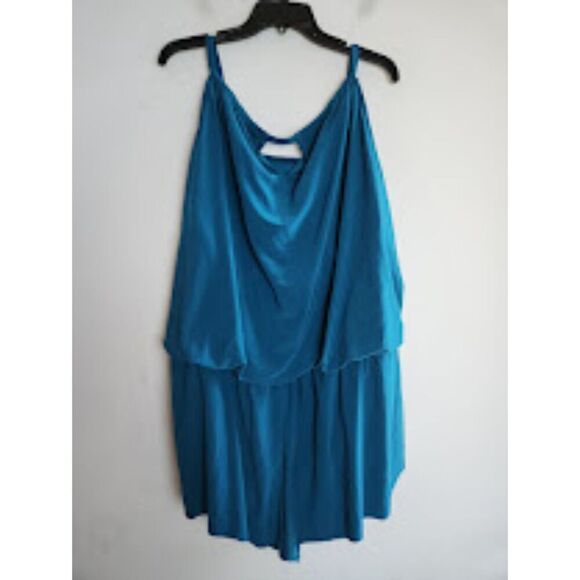 NWT Aqua Green Women  Teal Blue/Green Romper Swimwear size 24 - Picture 1 of 10